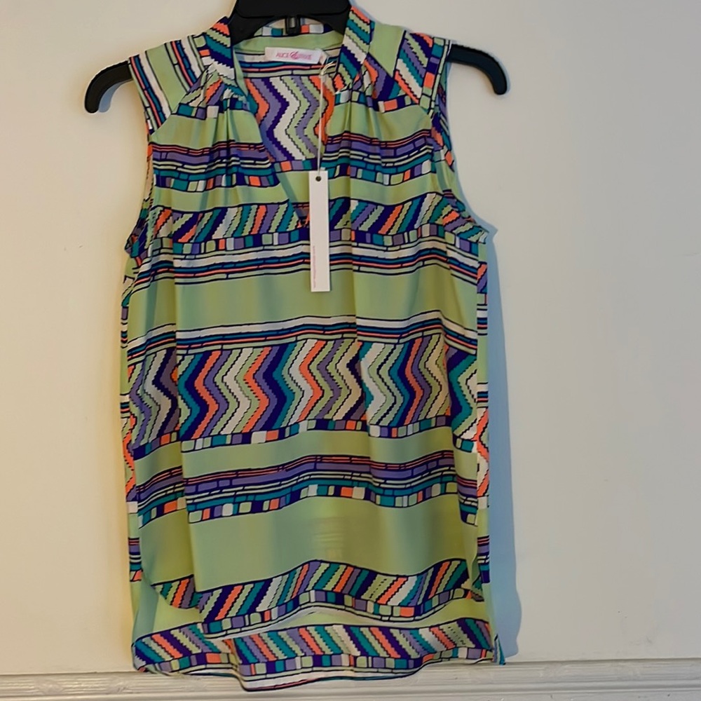Alice & Trixie multi colors size XS V neck 100% silk